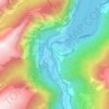Flåm topographic map, elevation, terrain