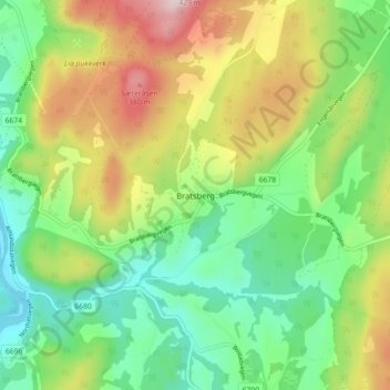 Bratsberg topographic map, elevation, terrain