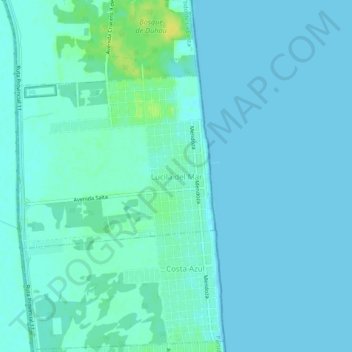 Lucila del Mar topographic map, elevation, terrain