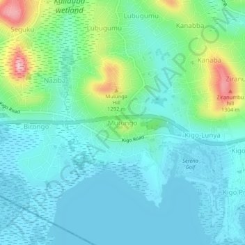 Mutungo topographic map, elevation, terrain