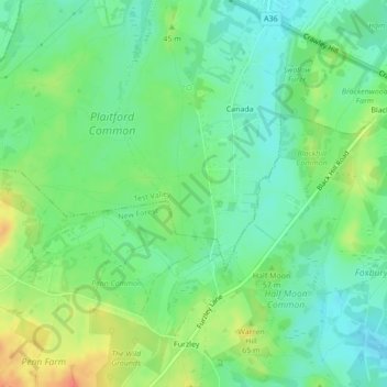 Canada Common topographic map, elevation, terrain