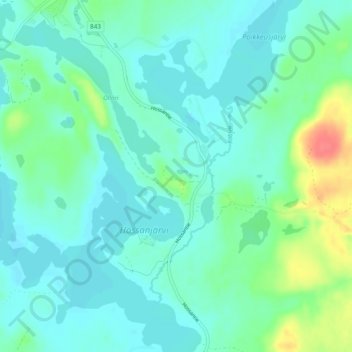 Hossa topographic map, elevation, terrain
