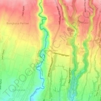 Kedewatan topographic map, elevation, terrain