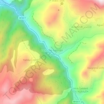 Tazitount topographic map, elevation, terrain