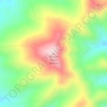 Mount Taylor topographic map, elevation, terrain