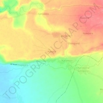 Aswara topographic map, elevation, terrain