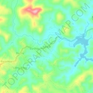 Đa Bla topographic map, elevation, terrain