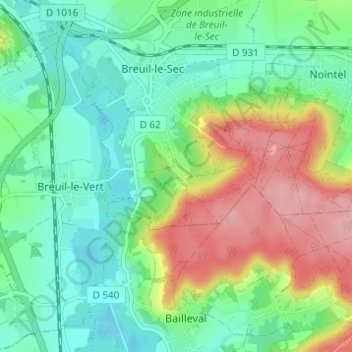 Crapin topographic map, elevation, terrain