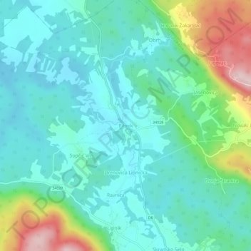 Ribnik topographic map, elevation, terrain
