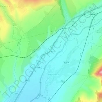 Morăreni topographic map, elevation, terrain