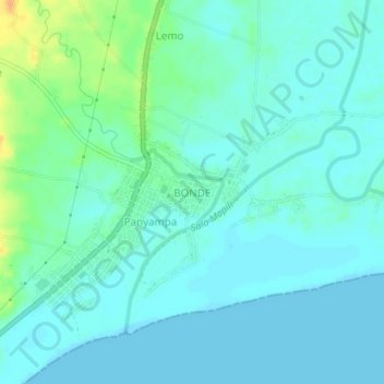 BONDE topographic map, elevation, terrain