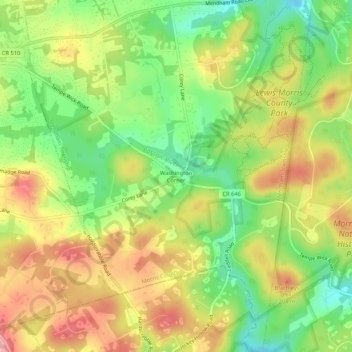 Washington Corner topographic map, elevation, terrain