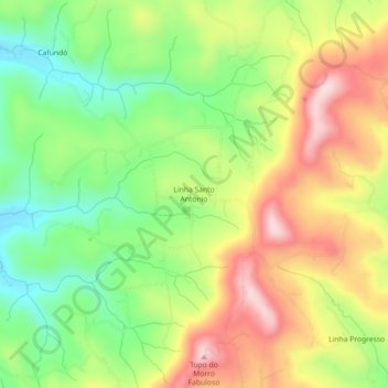 Linha Santo Antonio topographic map, elevation, terrain
