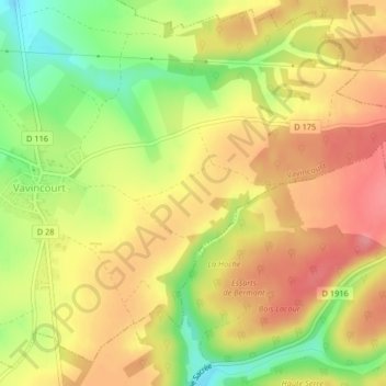 Au Fer topographic map, elevation, terrain