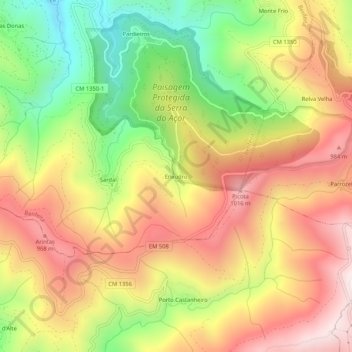 Enxudro topographic map, elevation, terrain