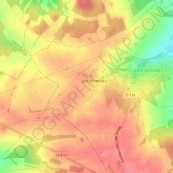 Allemend topographic map, elevation, terrain