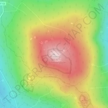 Schneeberg topographic map, elevation, terrain