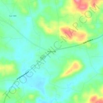 Millerville topographic map, elevation, terrain