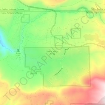 Sierra de los Pinos topographic map, elevation, terrain