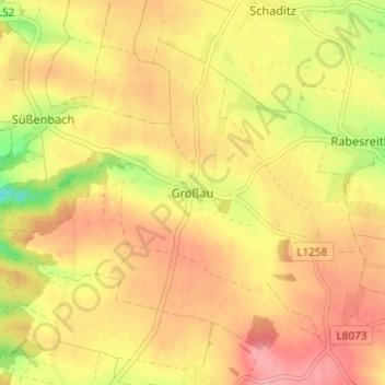 Großau topographic map, elevation, terrain