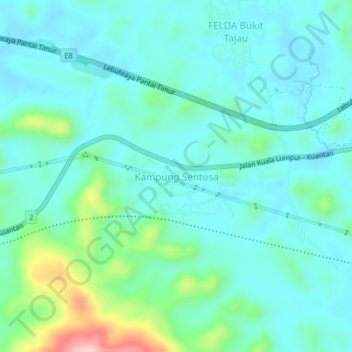 Kampung Sentosa topographic map, elevation, terrain