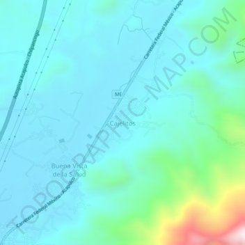 Cajelitos topographic map, elevation, terrain