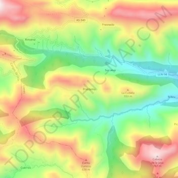 Priédamu topographic map, elevation, terrain