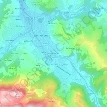 Plaine d'Aulot topographic map, elevation, terrain