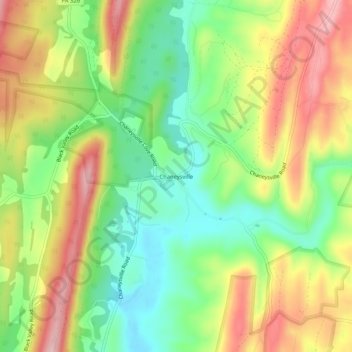 Chaneysville topographic map, elevation, terrain