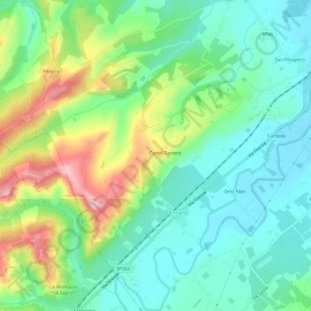 Castel Raniero topographic map, elevation, terrain