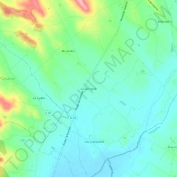La Garriguié topographic map, elevation, terrain