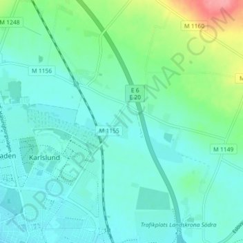 Tullstorp topographic map, elevation, terrain