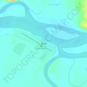 Aniak topographic map, elevation, terrain