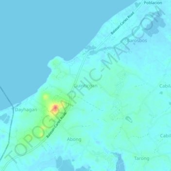Guinticgan topographic map, elevation, terrain