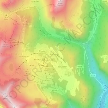 Les Reuloz topographic map, elevation, terrain