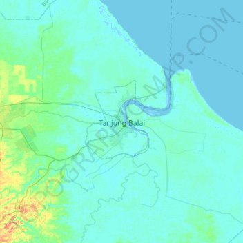 Tanjung Balai topographic map, elevation, terrain
