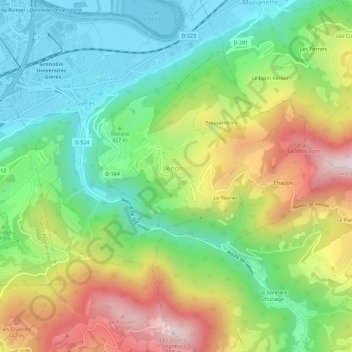 Grand Champ topographic map, elevation, terrain