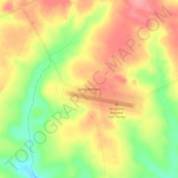 Santa Bárbara topographic map, elevation, terrain
