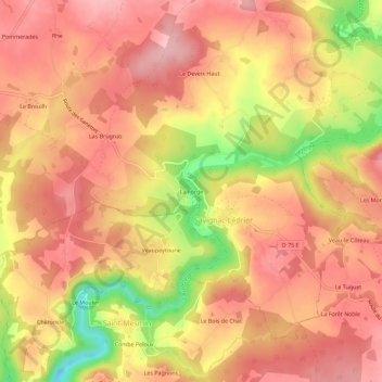 La Forge topographic map, elevation, terrain