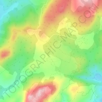 Plateau de Cauria topographic map, elevation, terrain