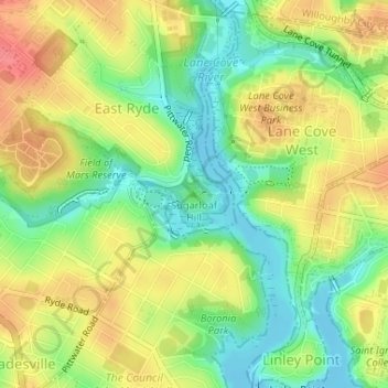 Sugarloaf Hill topographic map, elevation, terrain