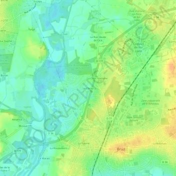 Le Claray topographic map, elevation, terrain