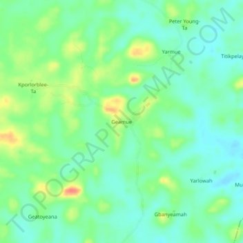 Geamue topographic map, elevation, terrain