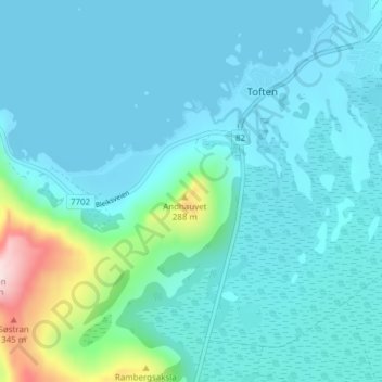Bleiksveien topographic map, elevation, terrain