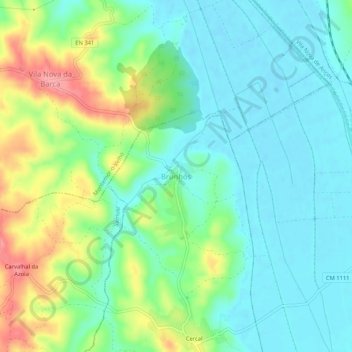 Brunhós topographic map, elevation, terrain