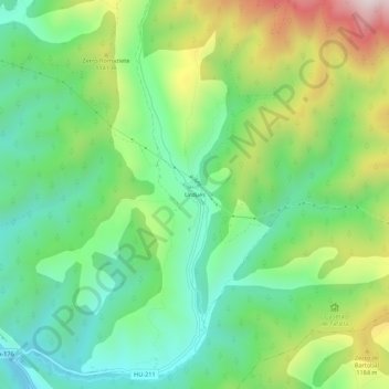 Urdués topographic map, elevation, terrain