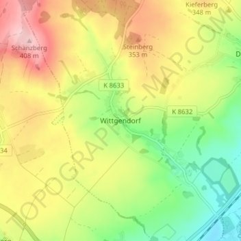 Wittgendorf topographic map, elevation, terrain