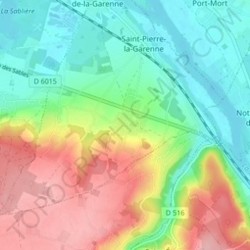 Bailly topographic map, elevation, terrain