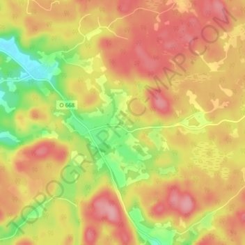 Hogarna topographic map, elevation, terrain