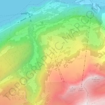 Axalp topographic map, elevation, terrain